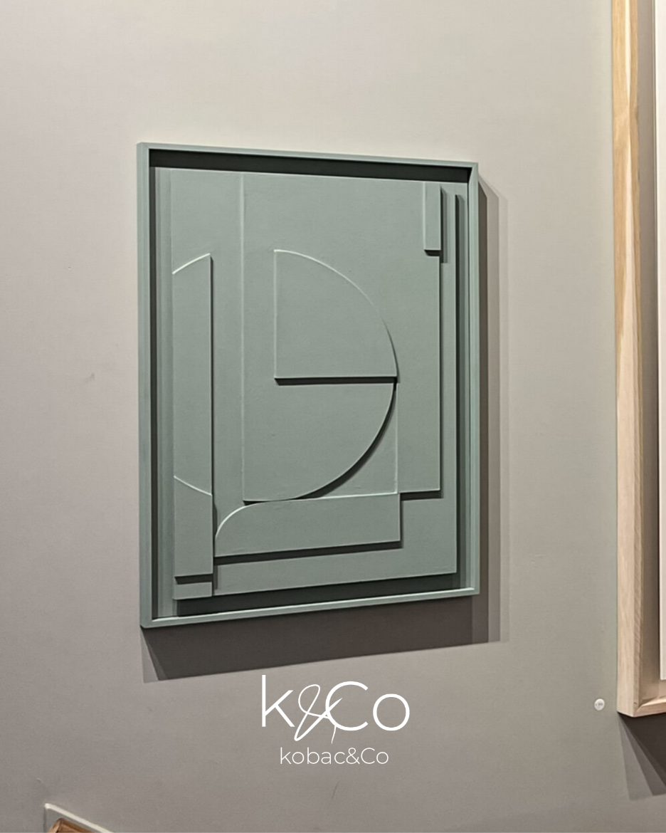 Slika Uramljeni reljefni panel  |42cm x 60cm| Mint turquoise |