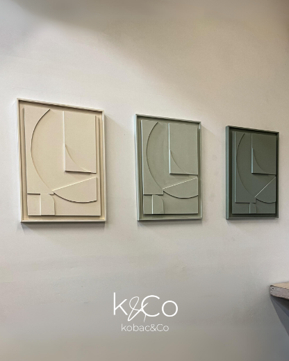 Slika Uramljeni reljefni panel  |42cm x 60cm| Mint turquoise |